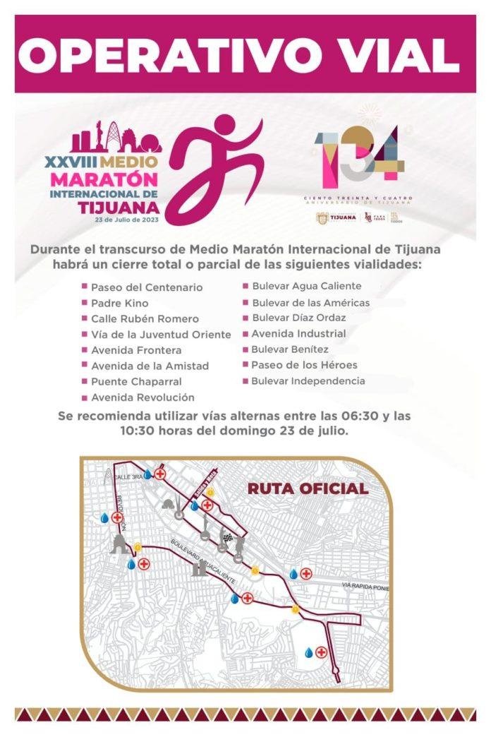 IMPLEMENTARÁ AYUNTAMIENTO OPERATIVO VIAL POR 28 MEDIO MARATÓN INTERNACIONAL DE TIJUANA. lasnoticias.info