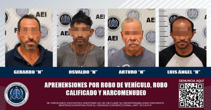 FGE obtiene y cumplimenta mandamientos judiciales por robo de vehículo, robo calificado y narcomenudeo