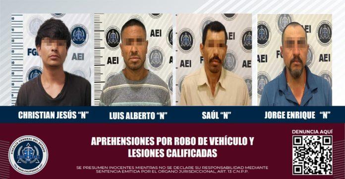 Son detenidos cuatro sujetos con orden de aprehensión; tres por robo de vehículo y otro por lesiones. lasnoticias.info