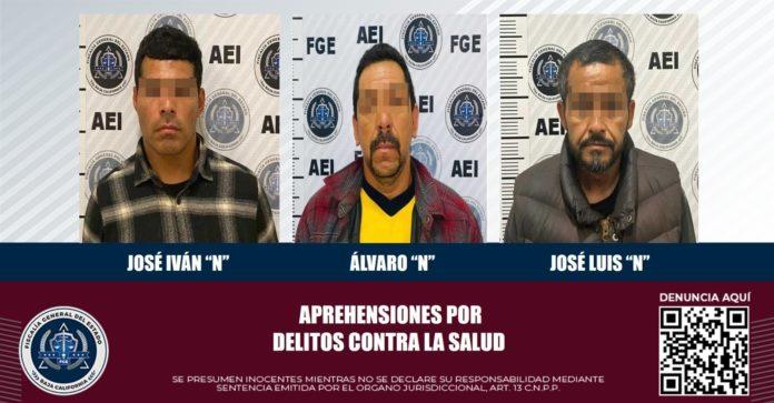 Son aprehendidos tres sujetos señalados por delitos contra la salud. lasnoticias.info