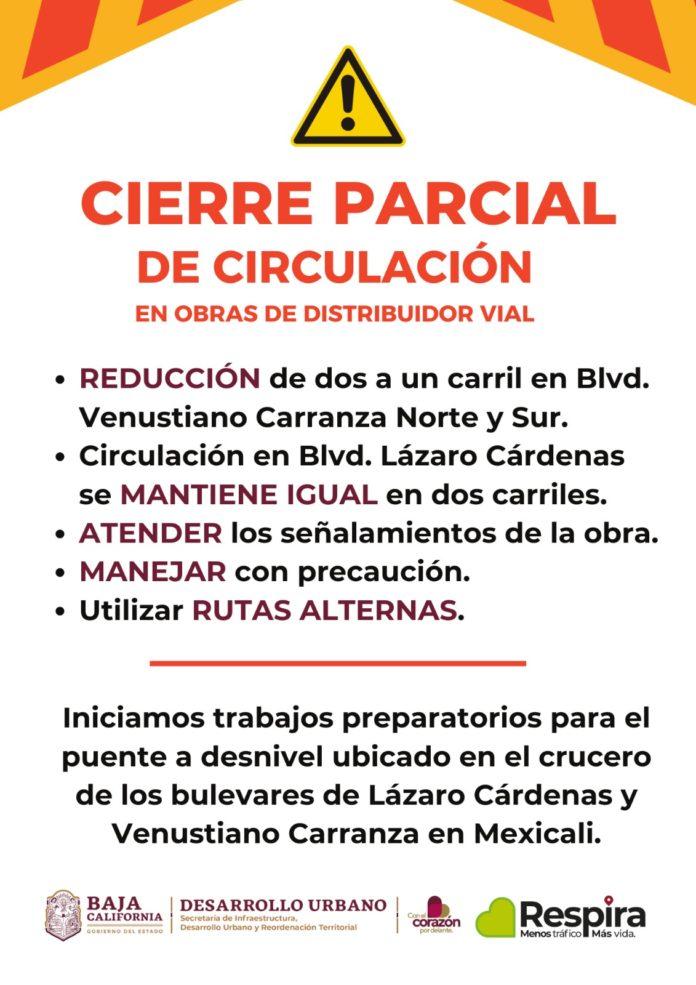ANUNCIA SIDURT CIERRES PARCIALES DE CIRCULACIÓN EN EL BULEVAR VENUSTIANO CARRANZA. lasnoticias.info