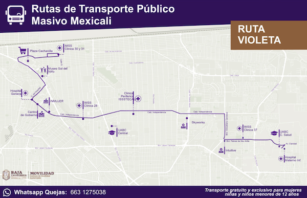 INFORMA IMOS QUE TRANSPORTE VIOLETA MEXICALI PASARÁ POR PLAZA LA CACHANILLA. lasnoticias.info
