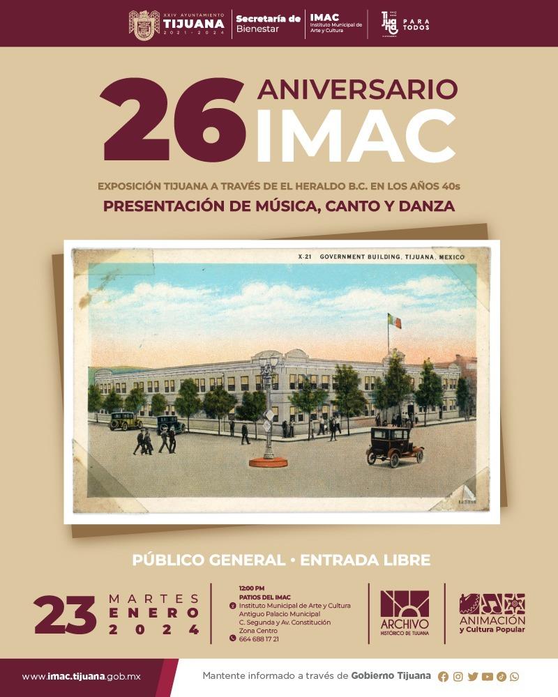IMAC CELEBRARÁ SU 26 ANIVERSARIO CON ACTIVIDADES ARTÍSTICAS. lasnoticias.info