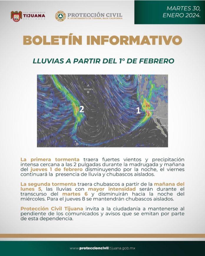 ACTUALIZACIÓN BOLETÍN INFORMATIVO DE PROTECCIÓN CIVIL TIJUANA. lasnoticias.info