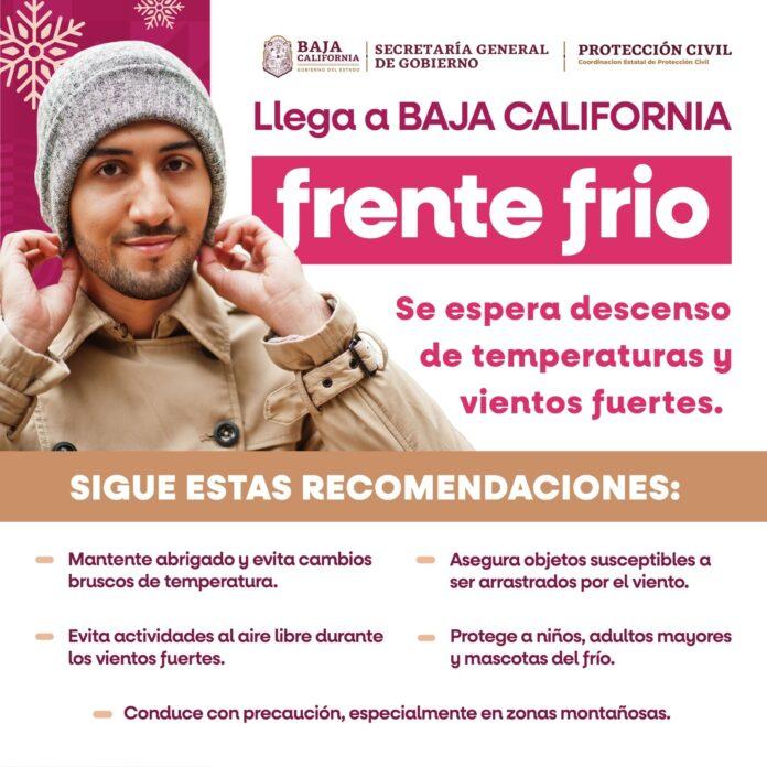 ADVIERTE PROTECCIÓN CIVIL BC SOBRE BAJAS TEMPERATURAS Y FUERTES VIENTOS EN LA ENTIDAD. lasnoticias.info