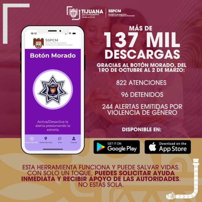 Más de 137 mil mujeres de Tijuana ya cuentan con el Botón Morado.lasnoticias.info