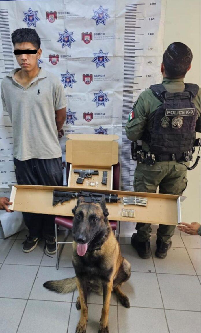 Captura Policía Municipal con apoyo de K-9 a presunto responsable de robo de una motocicleta