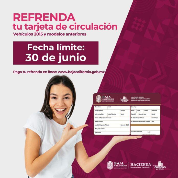 EXHORTA SAT BC A REALIZAR EL REFRENDO DE LA TARJETA DE CIRCULACIÓN DE VEHÍCULOS MODELO 2015 Y AÑOS ANTERIORES.lasnoticias.info