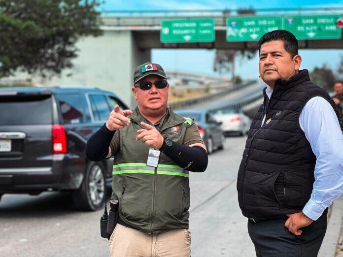 Reubica XXV Ayuntamiento de Tijuana punto de control en acceso a la Garita Ready Lane sobre Vía Rápida Oriente.lasnoticias.info
