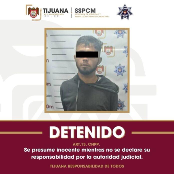 Detiene Policía Municipal de Tijuana a presunto asaltante de conductor de plataforma