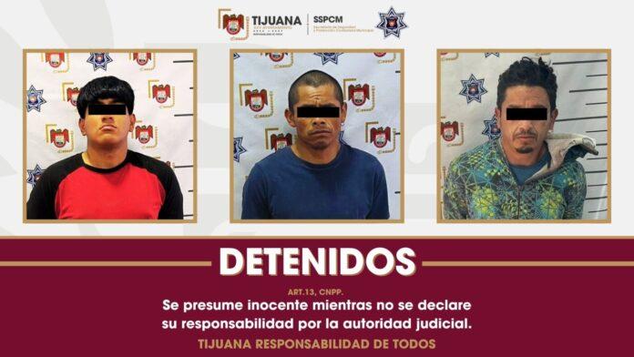Asegura Policía Municipal de Tijuana a tres personas con sustancias prohibidas