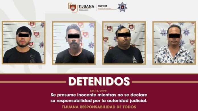 Confisca Policía Municipal de Tijuana cuatro armas de fuego en distintas intervenciones