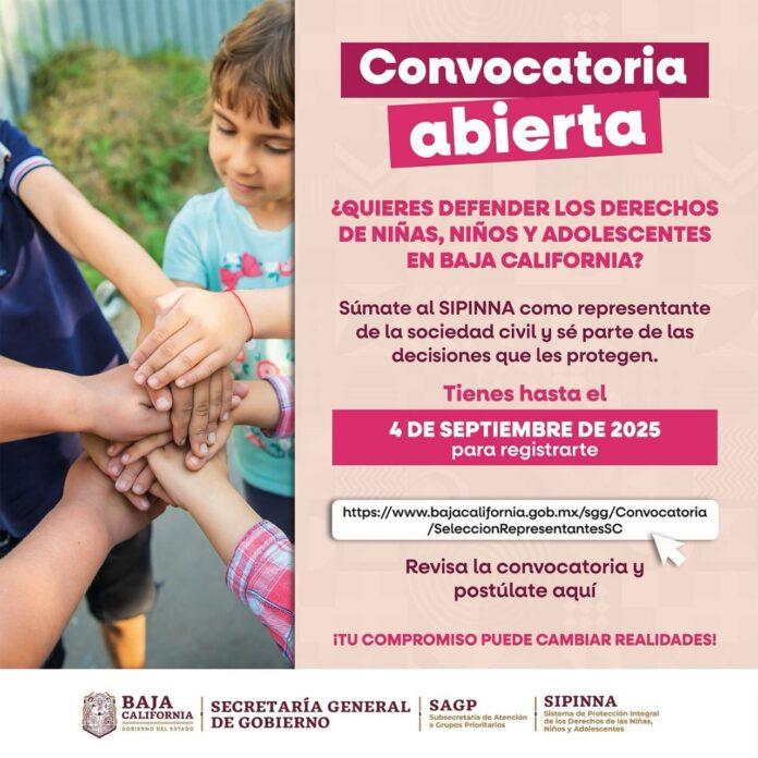 CONTINÚA ABIERTA CONVOCATORIA PARA DEFENDER LOS DERECHOS DE NIÑAS, NIÑOS Y ADOLESCENTES EN BAJA CALIFORNIA.lasnoticias.info