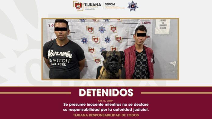 Detiene Policía Municipal de Tijuana a dos presuntos distribuidores de droga en Sánchez Taboada