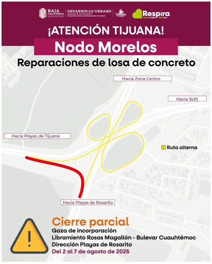 INFORMA SIDURT CAMBIOS EN LA CIRCULACIÓN POR REPARACIONES EN NODO MORELOS.lasnoticias.info