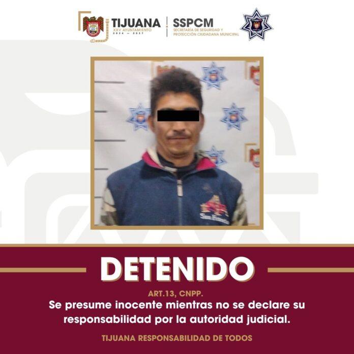 Respuesta inmediata de la Policía Municipal de Tijuana permite detención de sujeto por intento de robo con violencia