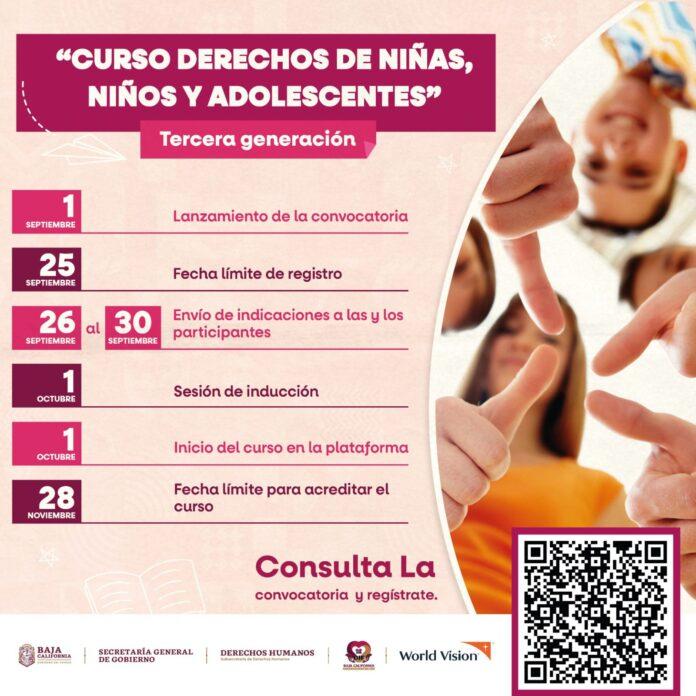 LANZAN CONVOCATORIA PARA LA TERCERA GENERACIÓN DEL CURSO “DERECHOS DE NIÑAS, NIÑOS Y ADOLESCENTES”.lasnoticias.info