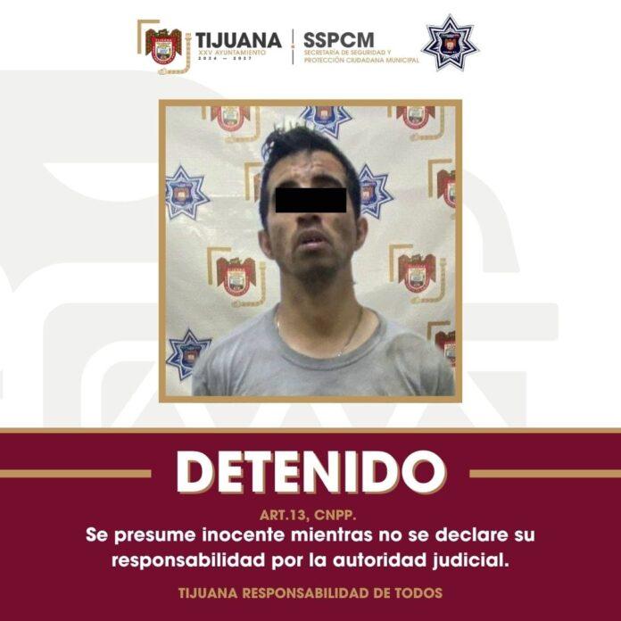 Detiene Policía Municipal de Tijuana a presunto responsable de robo a transeúnte en Ejido Matamoros