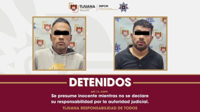 Asegura Policía Municipal a dos presuntos responsables de al menos ocho robos a tiendas OXXO en Tijuana*