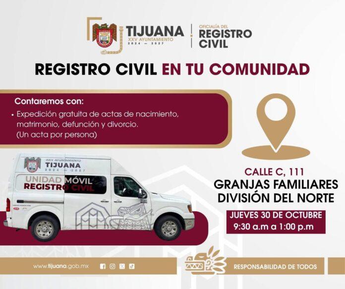 Llevará Oficialía del Registro Civil servicio gratuito de expedición de actas a colonia Granjas Familiares Llevará Oficialía del Registro Civil servicio gratuito de expedición de actas a colonia Granjas Familiares