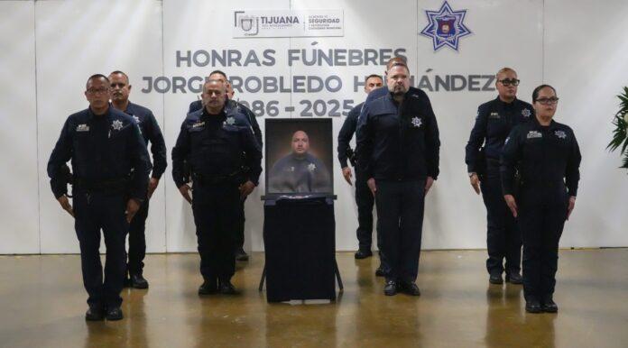 Rinde honores SSPCM al oficial Jorge Robledo Hernández caído en cumplimiento de su deber