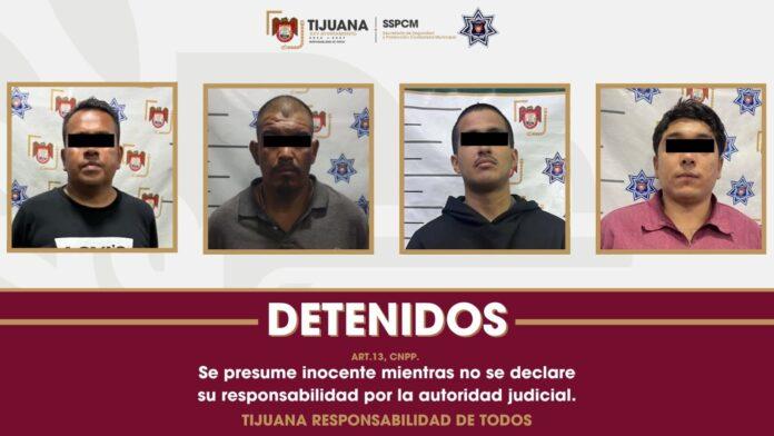 Detiene Policía Municipal de Tijuana a cuatro personas prófugas de la justicia