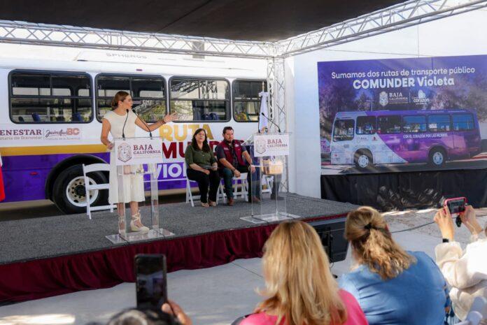 GOBERNADORA MARINA DEL PILAR LANZA TRANSPORTE COMUNDER VIOLETA PARA MUJERES ESTUDIANTES