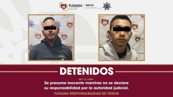 Detiene Policía Municipal de Tijuana a dos hombres en posesión de armas de fuego y vehículo con reporte de robo