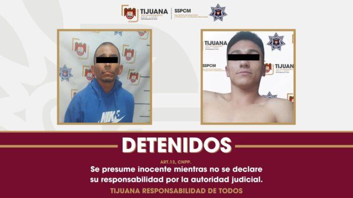 Asegura Policía Municipal de Tijuana arma de fuego y detiene a dos hombres en la colonia Libertad