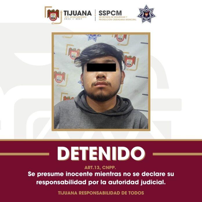 Arresta Policía Municipal de Tijuana a sujeto implicado en robo con violencia