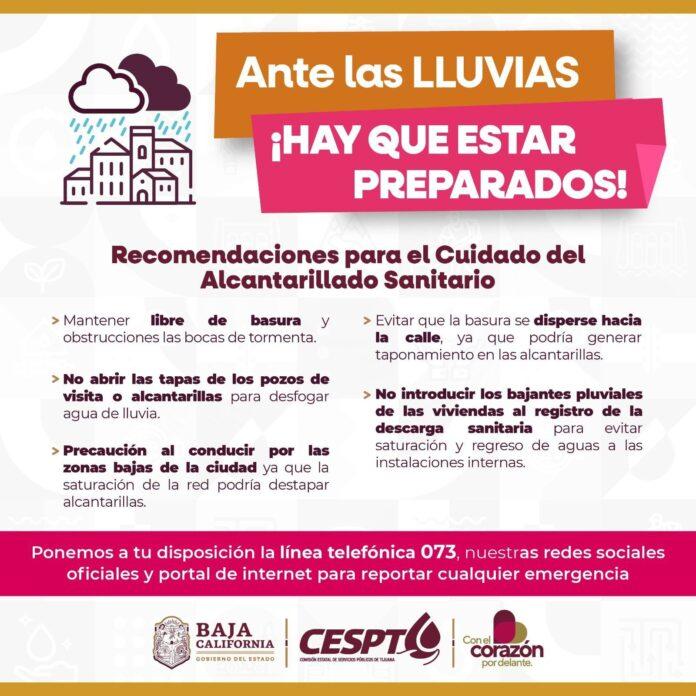 EMITE CESPT RECOMENDACIONES ANTE PRONÓSTICO DE LLUVIAS.lasnoticias.info