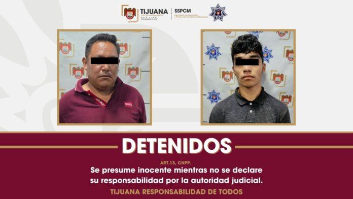 Detiene Policía Municipal de Tijuana a dos hombres en posesión de armas de fuego