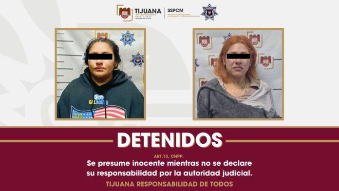 Asegura Policía Municipal de Tijuana a dos mujeres por violencia familiar