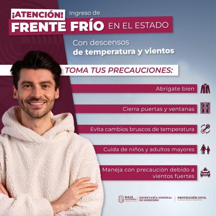 INFORMA PROTECCIÓN CIVIL BC INGRESO DE FRENTE FRÍO N°15.lasnoticias.info