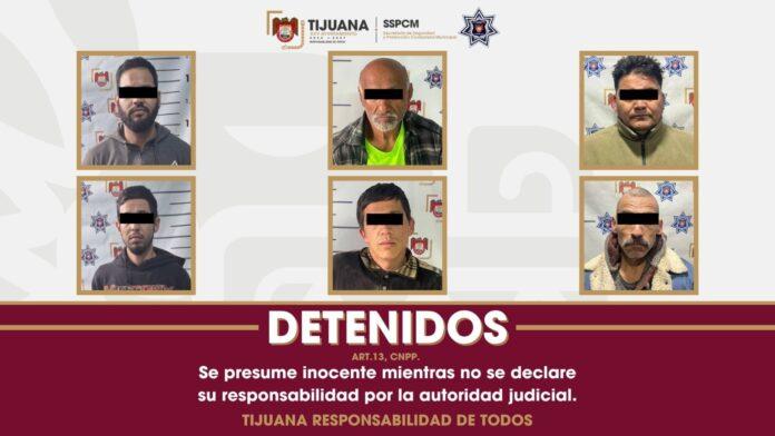 Asegura Policía Municipal de Tijuana a seis personas en posesión de armas de fuego
