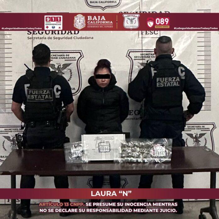 FUERZA ESTATAL ASEGURA ARMA DE FUEGO Y DROGA EN TIJUANA; MUJER DETENIDA.lasnoticias.info