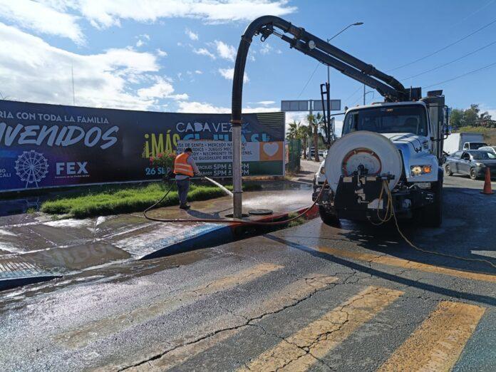 ATIENDE CESPM ENCHARCAMIENTOS TRAS LA LLUVIA MATUTINA EN MEXICALI.lasnoticias.info