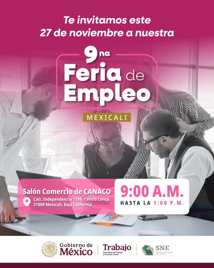 CONVOCA STPS A 9NA FERIA DE EMPLEO EN CANACO MEXICALI.lasnoticias.info