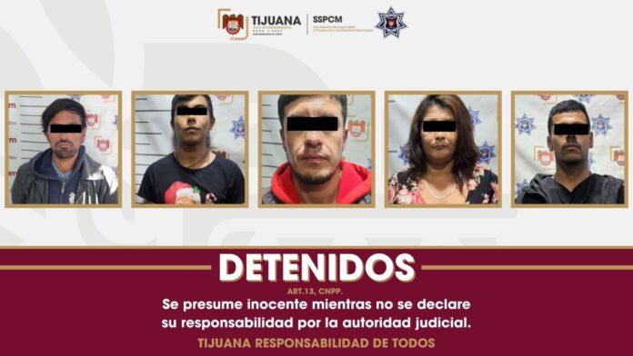 Detiene Policía Municipal a cinco personas y asegura más de 180 dosis de sustancias ilícitas