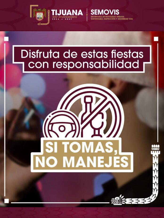 Emite XXV Ayuntamiento de Tijuana recomendaciones de seguridad vial durante época decembrina