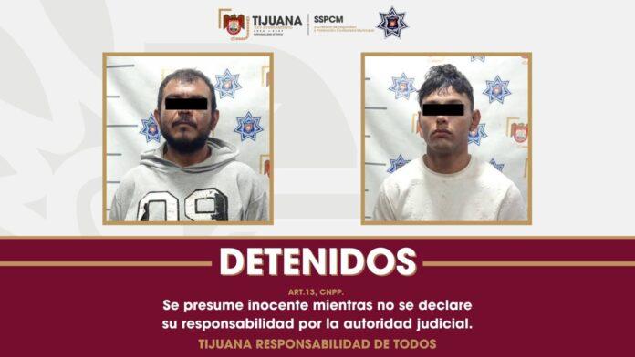 Asegura Policía Municipal de Tijuana a dos generadores de violencia tras allanamiento y amago con arma de fuego