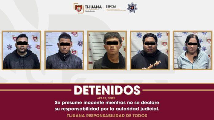 Aprehende Policía Municipal de Tijuana a cinco personas en posesión de armas de fuego