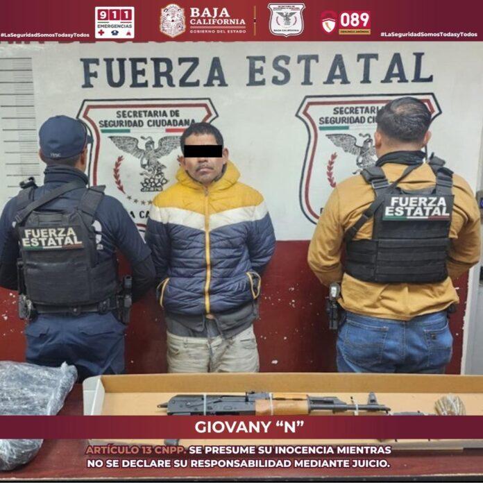 DETIENE FUERZA ESTATAL A PRESUNTO DELINCUENTE EN TECATE; ESTABA EN PODER DE UN ARMA DE FUEGO DE ALTO CALIBRE.lasnoticias.info