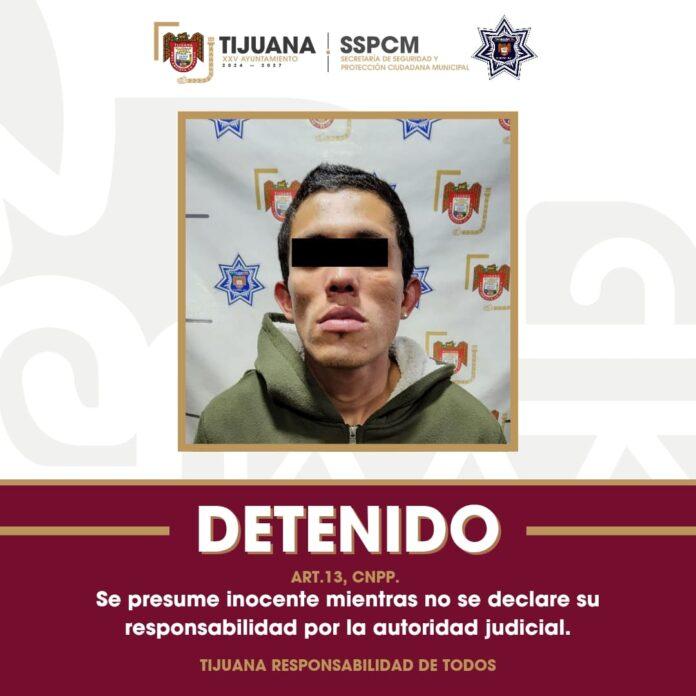 Asegura Policía Municipal de Tijuana a sujeto con casi 500 dosis de sustancias ilícitas