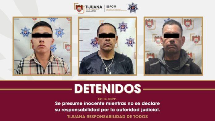 Detiene Policía Municipal de Tijuana a tres personas por uso de vehículos con reporte de robo