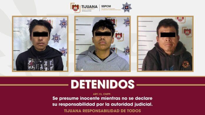Detiene Policía Municipal de Tijuana a tres personas por delitos contra la salud en distintos hechos