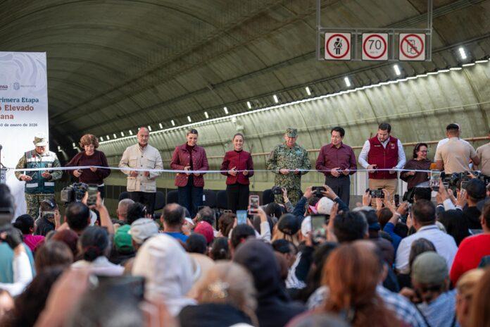 Acompaña Ismael Burgueño a la presidenta Claudia Sheinbaum a la inauguración de la primera parte del Viaducto Elevado y la Universidad Rosario Castellanos