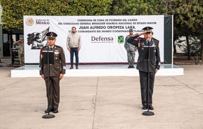 Asiste Ismael Burgueño a la ceremonia de toma de posesión y protesta de bandera del comandante del Mando Coordinador 'Tijuana' de la Guardia Nacional