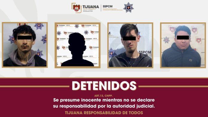 Arresta Policía Municipal a cuatro personas por posesión de sustancias ilícitas durante patrullajes preventivos