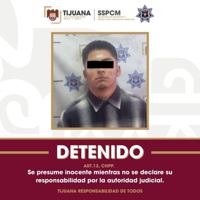 Asegura Policía Municipal de Tijuana a presunto responsable de robo con violencia